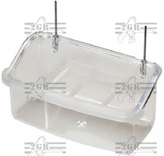 4 inch clear acrylic trough feeder with scatter guard - Cage Accessory - Finch and Canary Supplies - 2gr art172