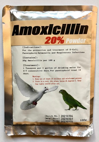 Amoxicillin 20% - Broad Spectrum Antibiotic - Generic Powder for in the drinking water - Glamorous Gouldians