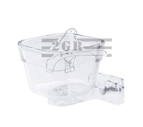 2gr art253 Small Ara Feeder - Heavy Duty Acrylic Feeder for Hookbills -  Bird Cage accessory