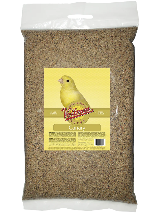 Volkman's Avian Science Super Canary - 20lb Bag - crafted to support the daily needs of canaries with a thoughtful blend of seeds, grains, eggfood, fruits, and vegetables. 