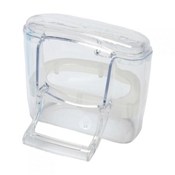 Canary Seed Dish STA M041 - Bella acrylic seed dish in blue or clear - Canary Cage Supplies