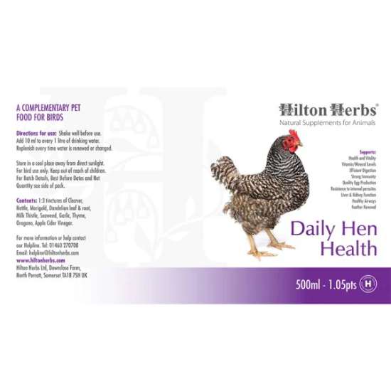 Hilton Herbs Daily Hen Health - Herbal support supplement for breeding hens - label