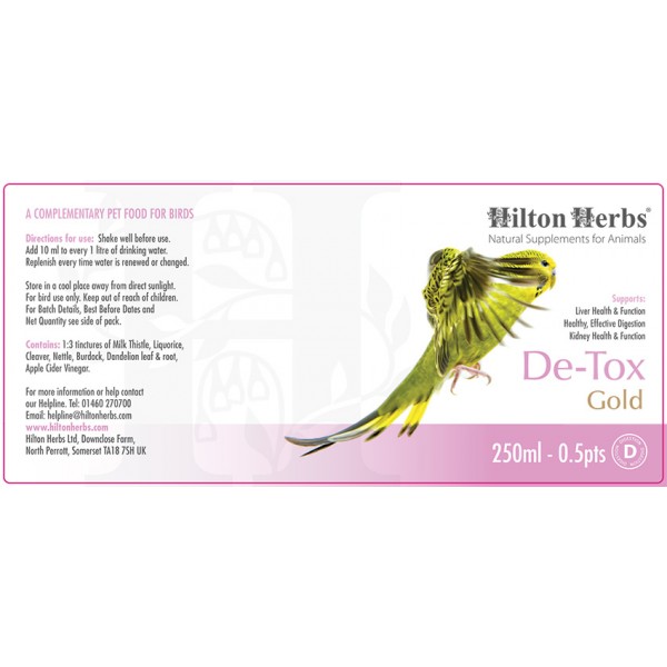Hilton Herbs De-tox Gold - Herbal Liver Support - Milk Thistle and Dandelion - Natural Remedy - Glamorous Gouldians