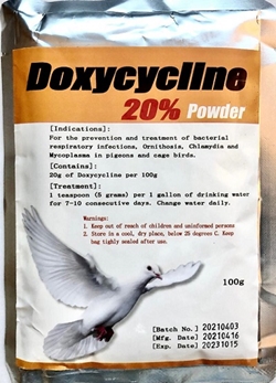 Doxycycline 20% - Generic Powder Bird antibiotics, over the counter antibiotics for birds, antibiotic for bird respiratory issue, bird Medicine, antibiotic for finches