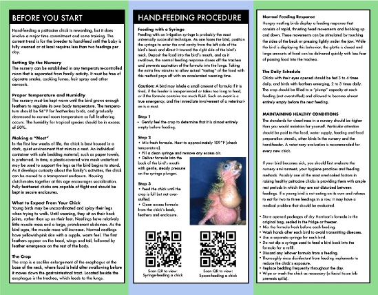Harrison's Juvenile Hand Feeding Formula Hand Feeding Brochure - page 2