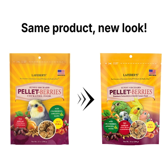 Lafeber Sunny Orchard Pellet-Berries for Parakeets, Cockatiels, Lovebirds and Conures -  Non GMO Bird Food
