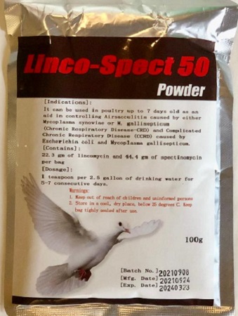 Generic Linco-Spect 50 Powder - Avian Antibiotic delivered in the drinking water - Avian Medications - Glamorous Gouldians