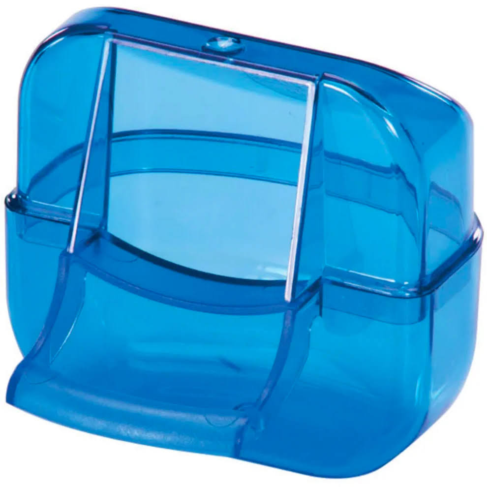 2gr art147 Acrylic 2 piece Canary Seed Feeder - Blue, Green or Clear - Canary Cage Accessory - Glamorous Gouldians