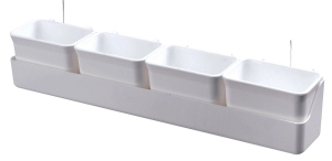 Multi-Feeder - White trough with feeders inside art 255 - 2GR - Finch and Canary Cage Accessory