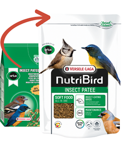 NutriBird Insect Patee - Front of bag and old bag for reference - Glamorous Gouldians