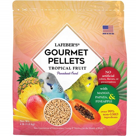 Lafeber Parakeet Tropical Fruit Pellets-3.5lb-only fruit pellet made with the natural taste of fruit-Non GMO Bird Food
