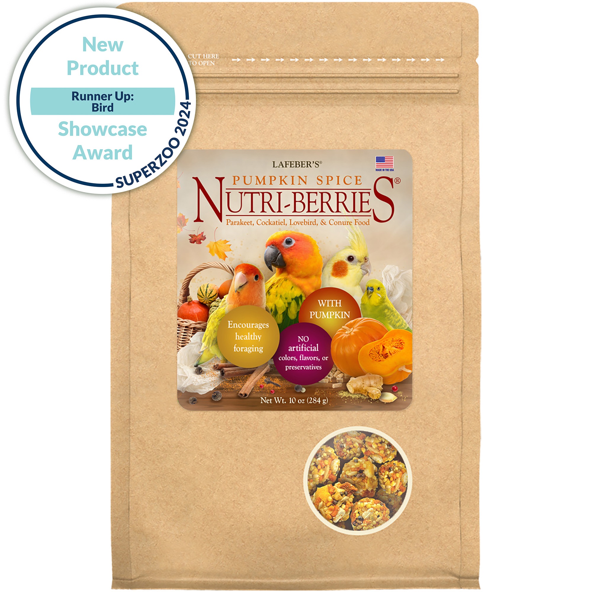 LIMITED EDITION Pumpkin Spice Nutri-Berries for Small Birds - Lafeber's - Package front
