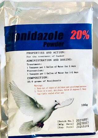Ronidazole 20% ronivet 12%, ronivet s, ronex, ronidazole, protozoa in birds, giardia, trichomonas, hexamita, sick finch, finch illness, watery droppings