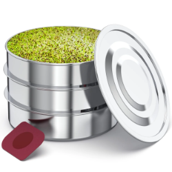 ZestiGreens Stainless Steel three-tier sprouting kit!  Free Sprouts and a Food Scraper included
