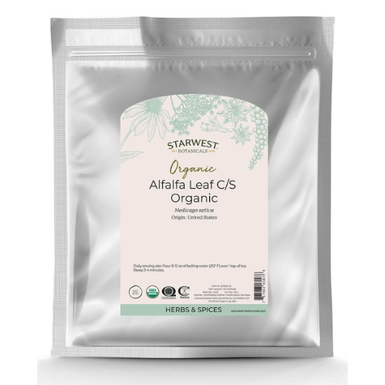 Starwest Botanicals Organic Alfalfa Leaf - Natural Diuretic - Herbs for Birds - Lady Gouldian Finch Supplies USA
