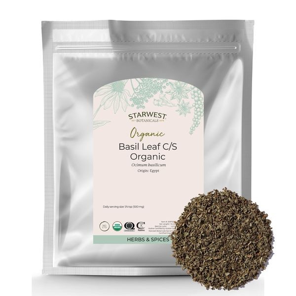 Certified Organic Basil Leaf - Organic Herbs for Birds - Lady Gouldian Finch Supplies USA - Glamorous Gouldians - 1lb bag
