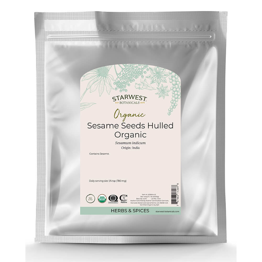 Certified Organic Hulled Sesame-Nutty flavored seed, high in fat and B vitamins making it a great breeding season seed