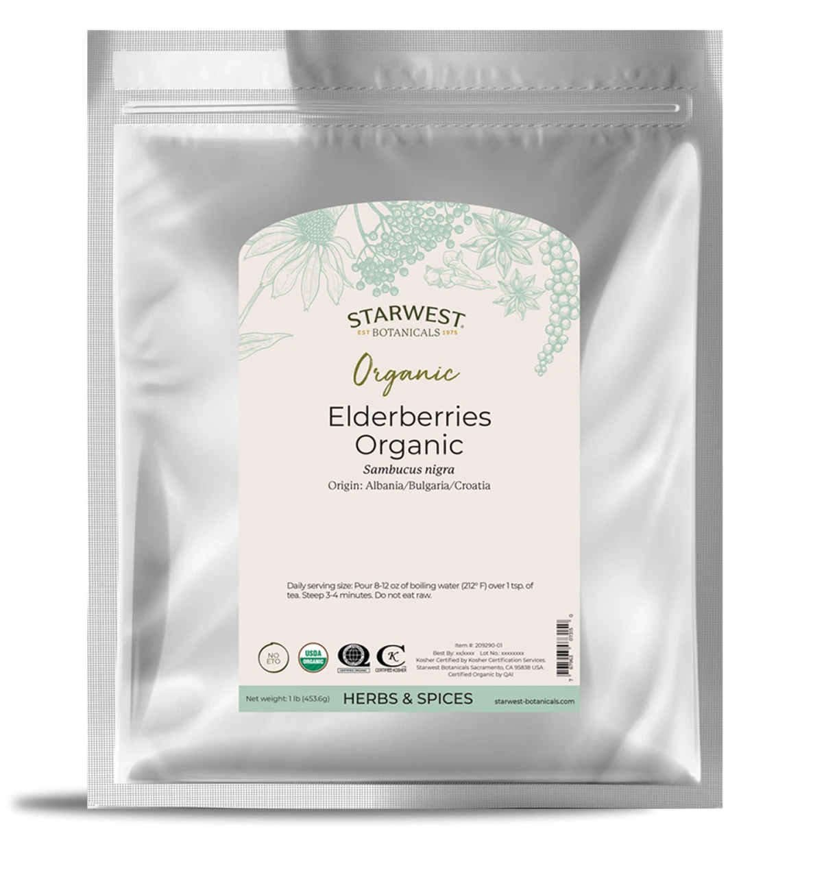 Organic Elderberries - Organic Herbs for Birds - Lady Gouldian Finch Supplies USA - Glamorous Gouldians