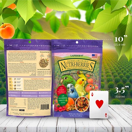 Sunny Orchard Nutri-Berries for Cockatiels 10oz-Non-GMO formula-Bird Food-Glamorous Gouldians
