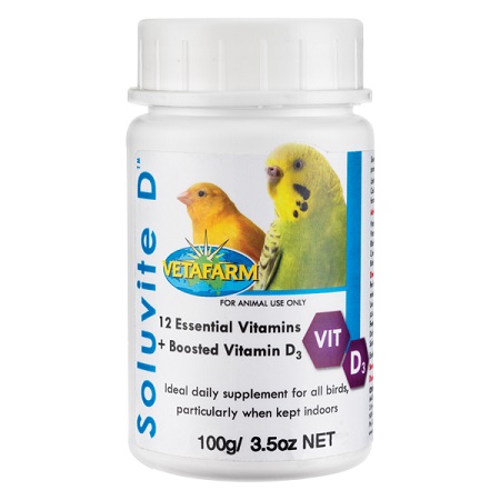 Vetafarm Soluvite D - 100g powdered Vitamin Supplement - Lady Gouldian finch