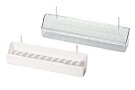 2gr art52 Plastic Seed Trough Feeder 12" long - Clear and White - Cage Accessory - Finch and Canary Supplies
