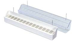 Acrylic Trough Feeder - 2gr art100 - 15 inches long, in clear and white - Cage accessory - Glamorous Gouldians