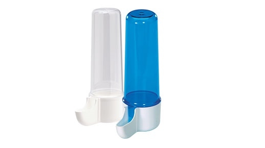 2gr art128 Plastic bird cage water bottle - Clear and Blue - Holds 3oz of water good for a pair of finches or Canaries