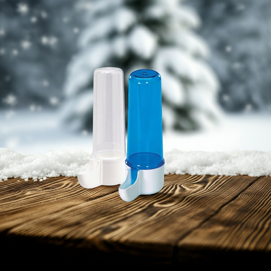 2gr art128 Plastic bird cage water bottle - Clear and Blue - Holds 3oz of water good for a pair of finches or Canaries
