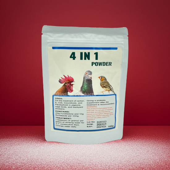 Generic 4 in 1 Powder - Avian Medication - Parasitic - Lady Gouldian Finch Supplies USA - Glamorous Gouldians