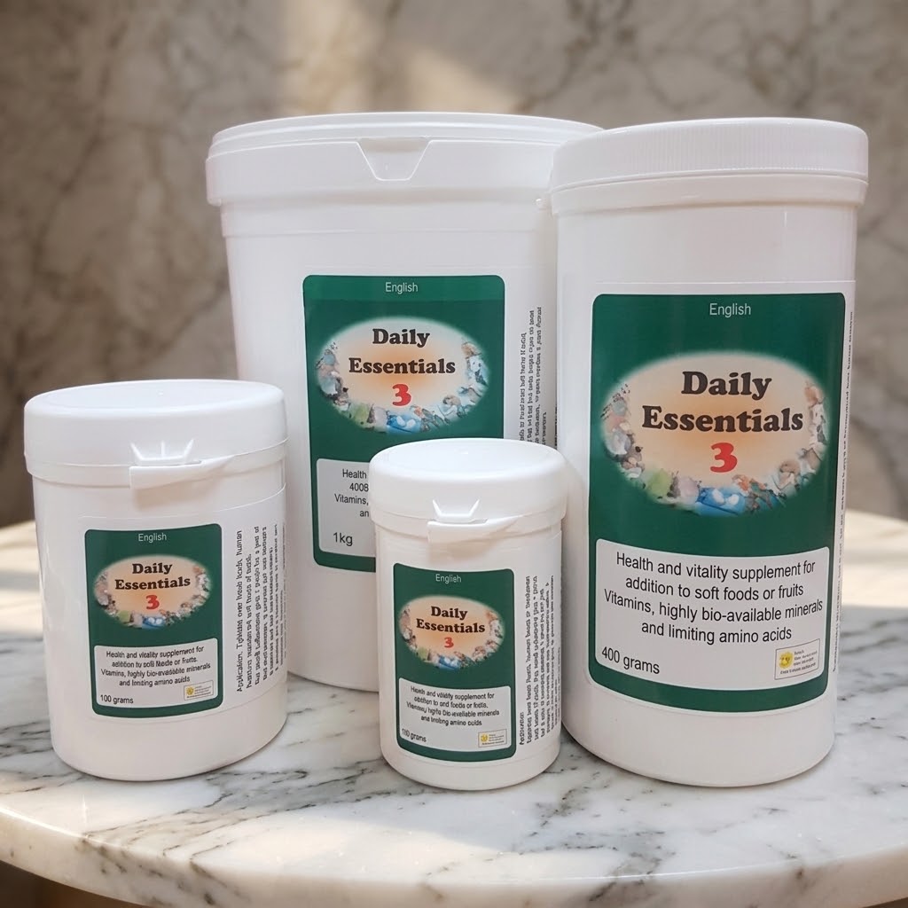 Bird Care Co Daily Essentials 3 - Avian Vitamin Powder - Ad to Softfood - Glamorous Gouldians