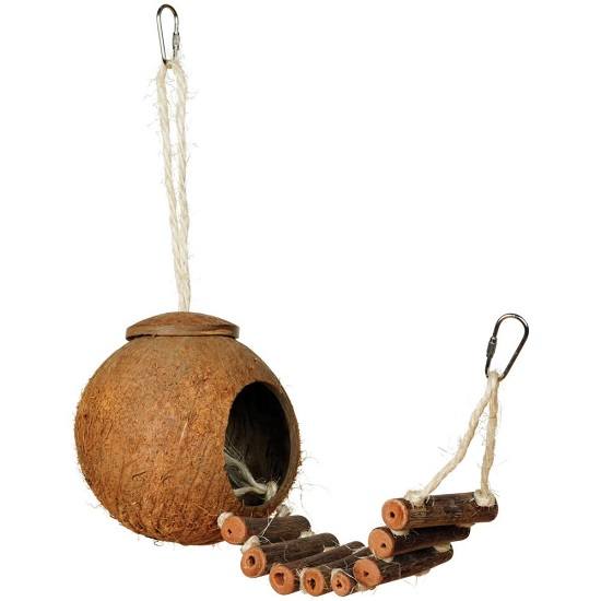 Coco Hideaway with Bird Ladder - Prevue Pets gives your bird a place to hide and play - Cage Accessory - Toys