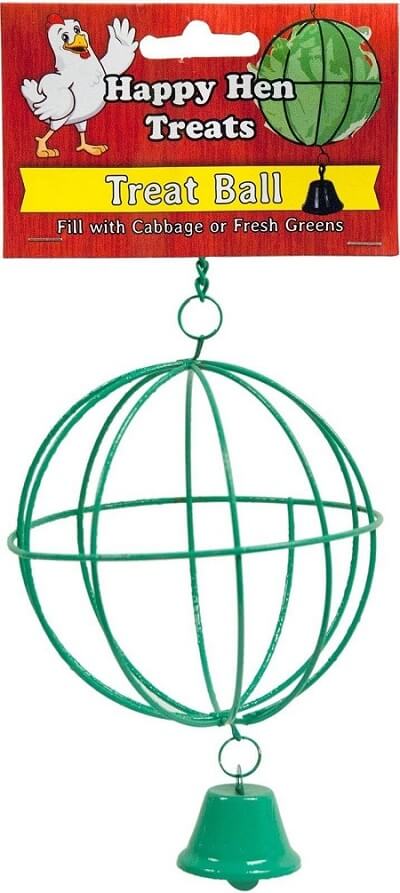 Happy Hen Treat Ball-Basket 4" x 8" x 4" metal chain and clip attached-Bird Cage Accessory-Glamorous Gouldians