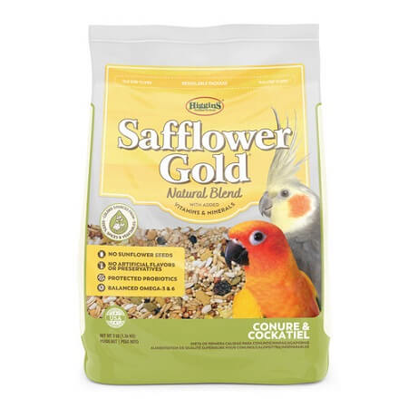 Higgins Safflower Gold - Fortified Seed Diet for Conures and Cockatiels