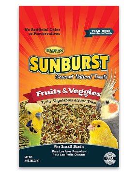 Higgins Sunburst Fruit & Veggies Gourmet Treat for Parakeets, Canaries & Finches - Food