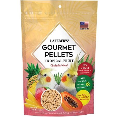 Lafeber's Cockatiel Tropical Fruit Gourmet Pellets - Non GMO Fruit flavored pellet for cockatiels