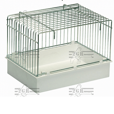 Large Bird Bath with Wire Surround, 2GR, hangs inside or outside the cage, white plastic base 