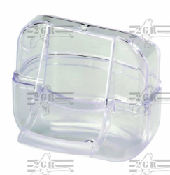 2gr art147 Acrylic 2 piece Canary Seed Feeder - Blue, Green or Clear - Canary Cage Accessory - Glamorous Gouldians