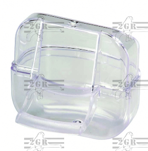 Lusso Canary Seed Dish - Clear, blue or green - 2 piece -art 147 - 2GR - Canary Cage Accessory