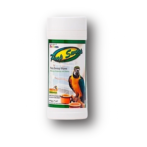 Mango Pet Products poop swoop wipes are a convenient way to touch up your bird cage between cleanings