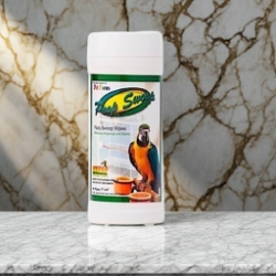 Mango Pet Products poop swoop wipes are a convenient way to touch up your bird cage between cleanings