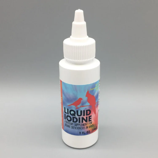 Morning Bird Products Liquid Iodine Supplement for cage Birds - Lady Gouldian Finch Supplies USA - 2oz bottle