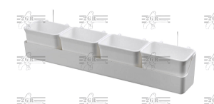 Multi-Feeder - White trough with feeders inside art 255 - 2GR - Finch and Canary Cage Accessory