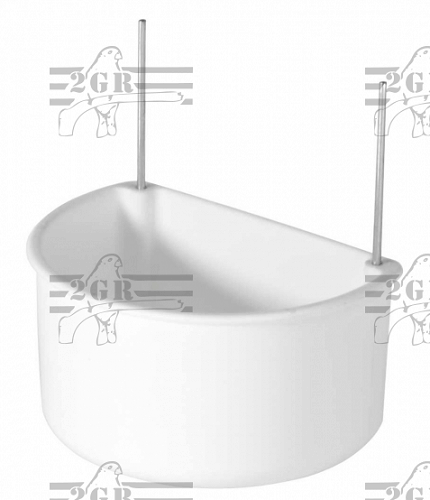 Netherlands white 1/2 circle Feeder w/Iron Hooks - art 314 - 2GR - Cage Accessory