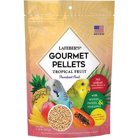 Lafeber Tropical Fruit Parakeet Pellets - Non - GMO Bird Food - Lady Gouldian Finch Supplies USA 