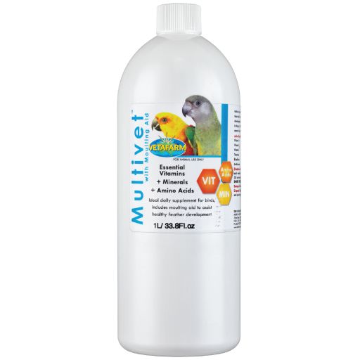 Vetafarm Multivet Liquid Vitamins with a molting aid great for lady gouldian finches -1ltr bottle
