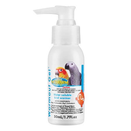 Vetafarm Worm Out Gel - Parasitic wormer - lady gouldian finch Supplies - Avian medications - 50ml bottle