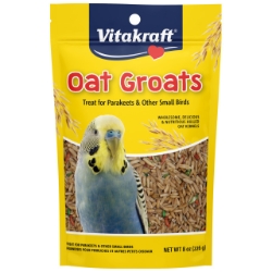 Vitakraft Oat Groats - Treat for Parakeets and Other Small Birds - 8 oz bag - Wholesome Delicious and Nutritious