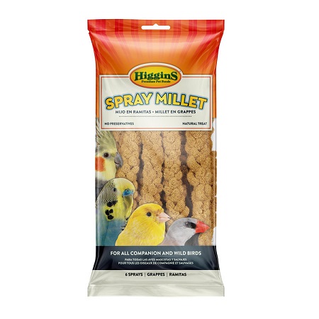Higgins Snack Attack Spray Millet-6 pcs-NonGMO-100% Natural-Bird Food-Treat-Glamorous Gouldians