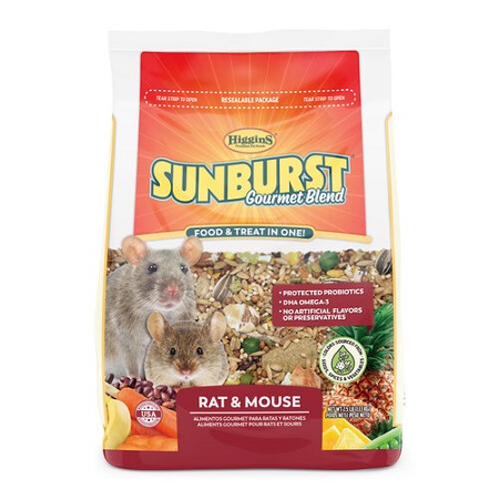 Higgins Sunburst Gourmet Rat & Mouse fortified diet for rats and mice, food and treat in one, Glamorous Gouldians