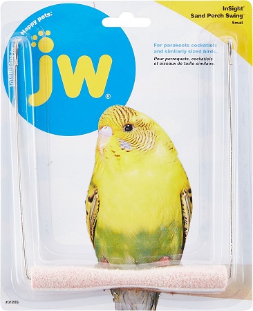 JW Pet - Small Insight Sand Perch Swing - Help keep nails trimmed - Bird Cage Accessory - Glamorous Gouldians
